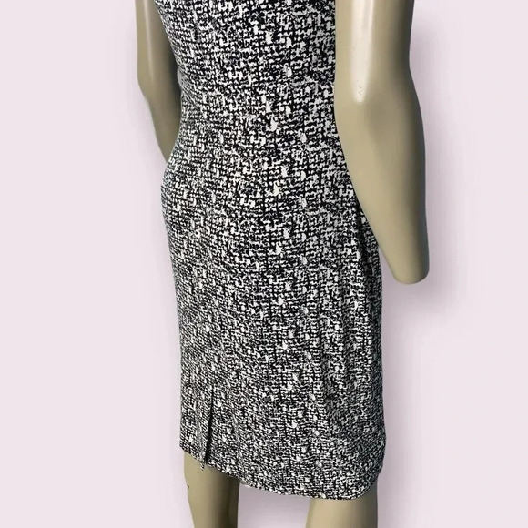 Ann Taylor Sleeveless Ruched Shift Casual Dress Stretch Size 10 Black and White - Picture 12 of 16